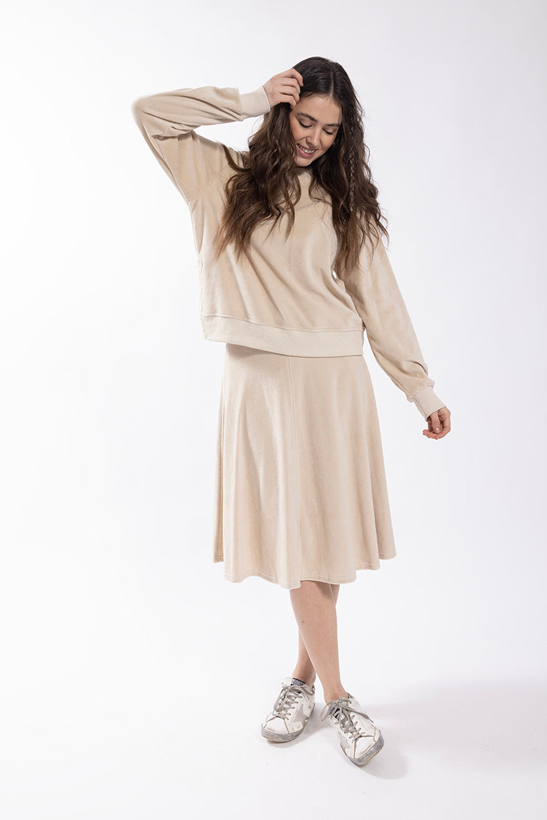 MONN VELOUR CIRCLE SKIRT