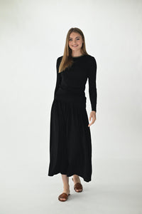 MONN CURVED YOKE SKIRT