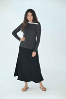 MONN DIAGONAL NECK STRIPED TEE