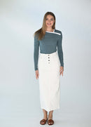 MONN DIAGONAL NECK STRIPED TEE