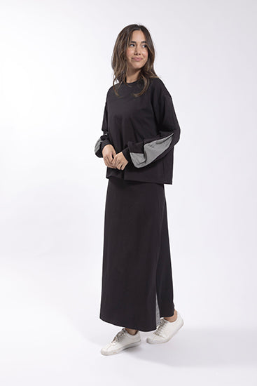 MONN Striped Insert Sweatshirt