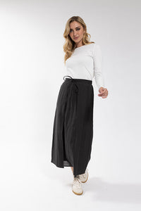 MONN Tie Panel Linen Skirt