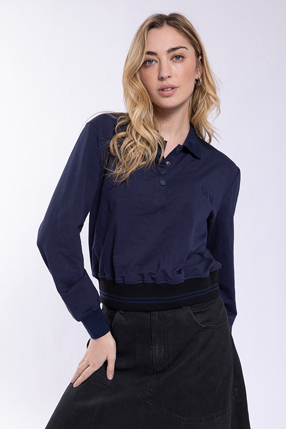 Monn Sports Stripe Polo Sweatshirt