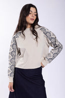 Monn Embroidered Roses Sleeve Sweatshirt