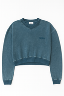 Monn Cropped V-Neck Sweatshirt