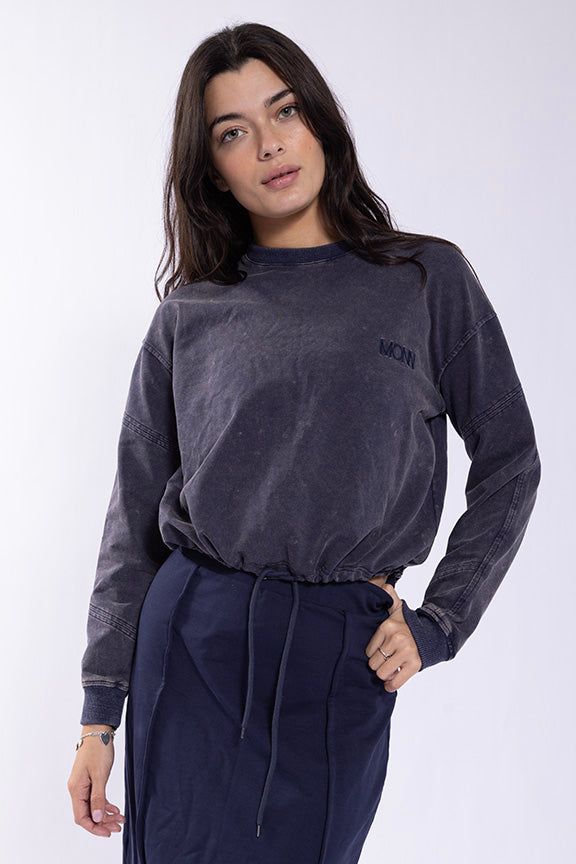 Monn Drawstring Hem Sweatshirt