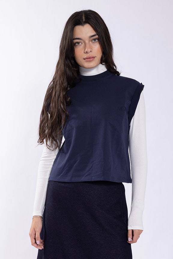 Monn Rolled Cuff Sweatshirt Vest