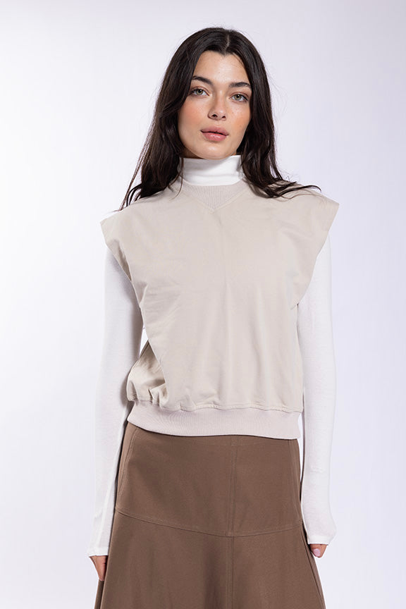 Monn V Detail Sweatshirt Vest