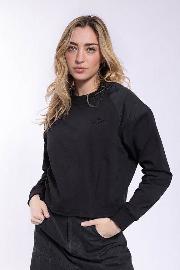 Monn Quilted Shoulder Sweatshirt