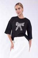 MONN Scribble Bow Tee