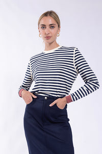 MONN Striped Contrast Tee