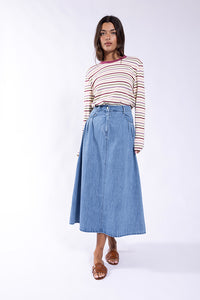 MONN Contrast Neck Striped Tee