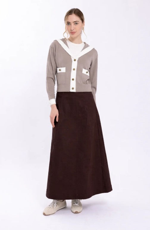 MONN TOPSTITCH COLUMN SKIRT