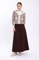 MONN TOPSTITCH COLUMN SKIRT