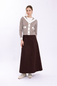 MONN TOPSTITCH COLUMN SKIRT