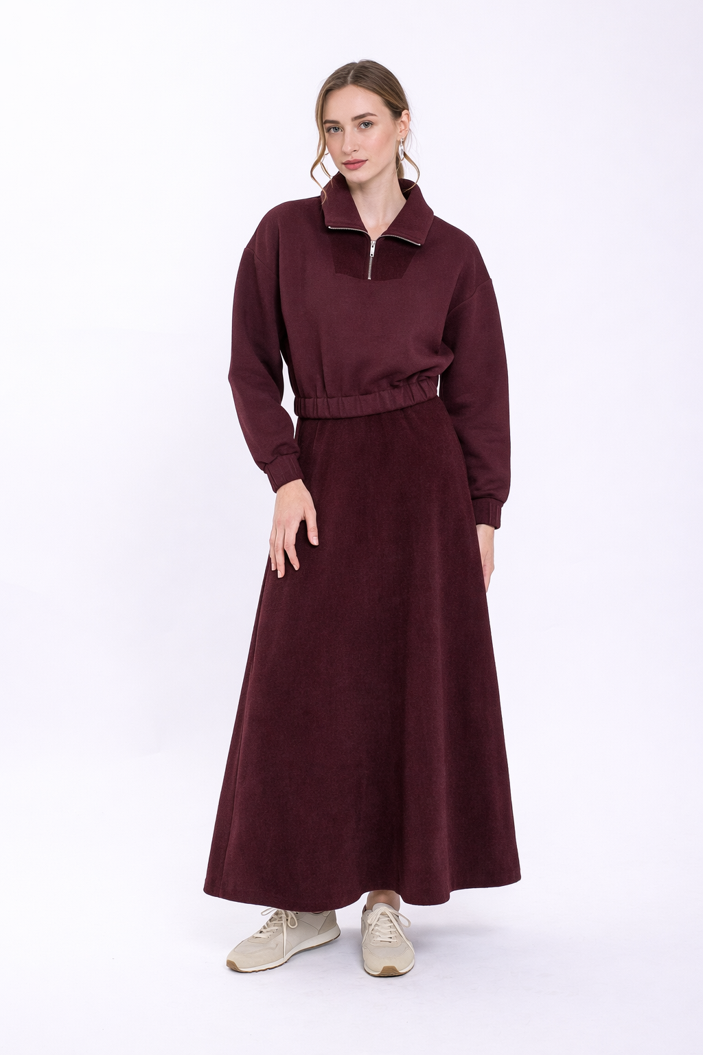 MONN CORDUROY SKIRT WITH V YOKE