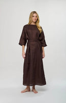 BY TESS MACIE OVERSIZED LINEN TIE DRESS