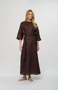 BY TESS MACIE OVERSIZED LINEN TIE DRESS
