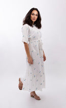 MAPLE & CLIFF FLORAL BUTTONDOWN MAXI DRESS