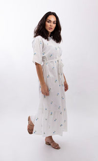 MAPLE & CLIFF FLORAL BUTTONDOWN MAXI DRESS