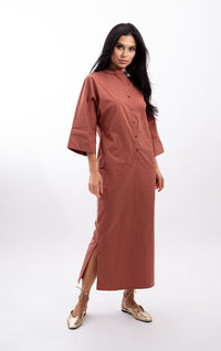 MAPLE & CLIFF BUTTON FRONT SHIRT MAXI DRESS