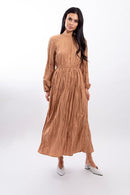MAPLE & CLIFF WRINKLED TIERED MAXI DRESS