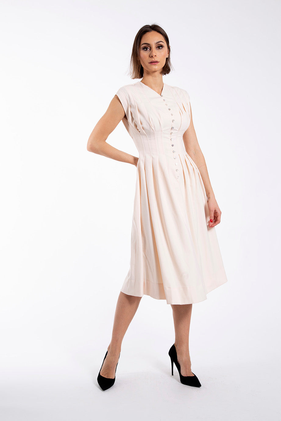 MAPLE & CLIFF BUTTONDOWN PLEATED JUMPER