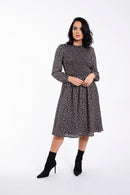 MAPLE & CLIFF SMOCKED WAISTED SHIRTDRESS