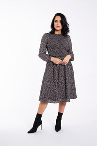 MAPLE & CLIFF SMOCKED WAISTED SHIRTDRESS