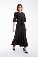 MAPLE & CLIFF MULTI TIE WAISTED DRESS