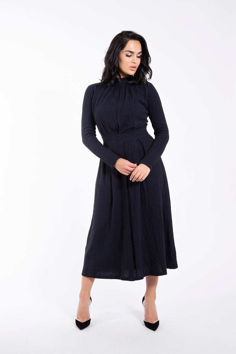 MAPLE & CLIFF TEXTURED WAISTED MIDI