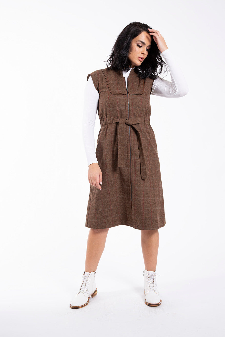 MAPLE & CLIFF PLAID ZIP UP JUMPER