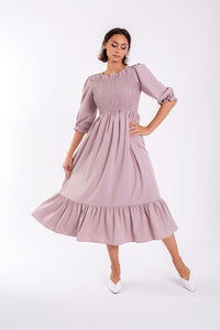 MAPLE & CLIFF SOLID MILKMAID DRESS