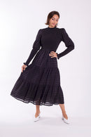 MAPLE & CLIFF TEXTURED SMOCKED DRESS