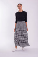 MAPLE & CLIFF GINGHAM TIERED SKIRT