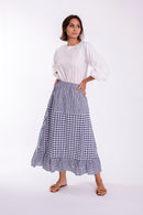 MAPLE & CLIFF GINGHAM TIERED SKIRT