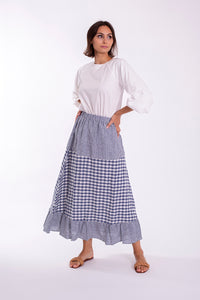 MAPLE & CLIFF GINGHAM TIERED SKIRT