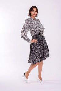 MAPLE & CLIFF STROKE PRINT SKIRT