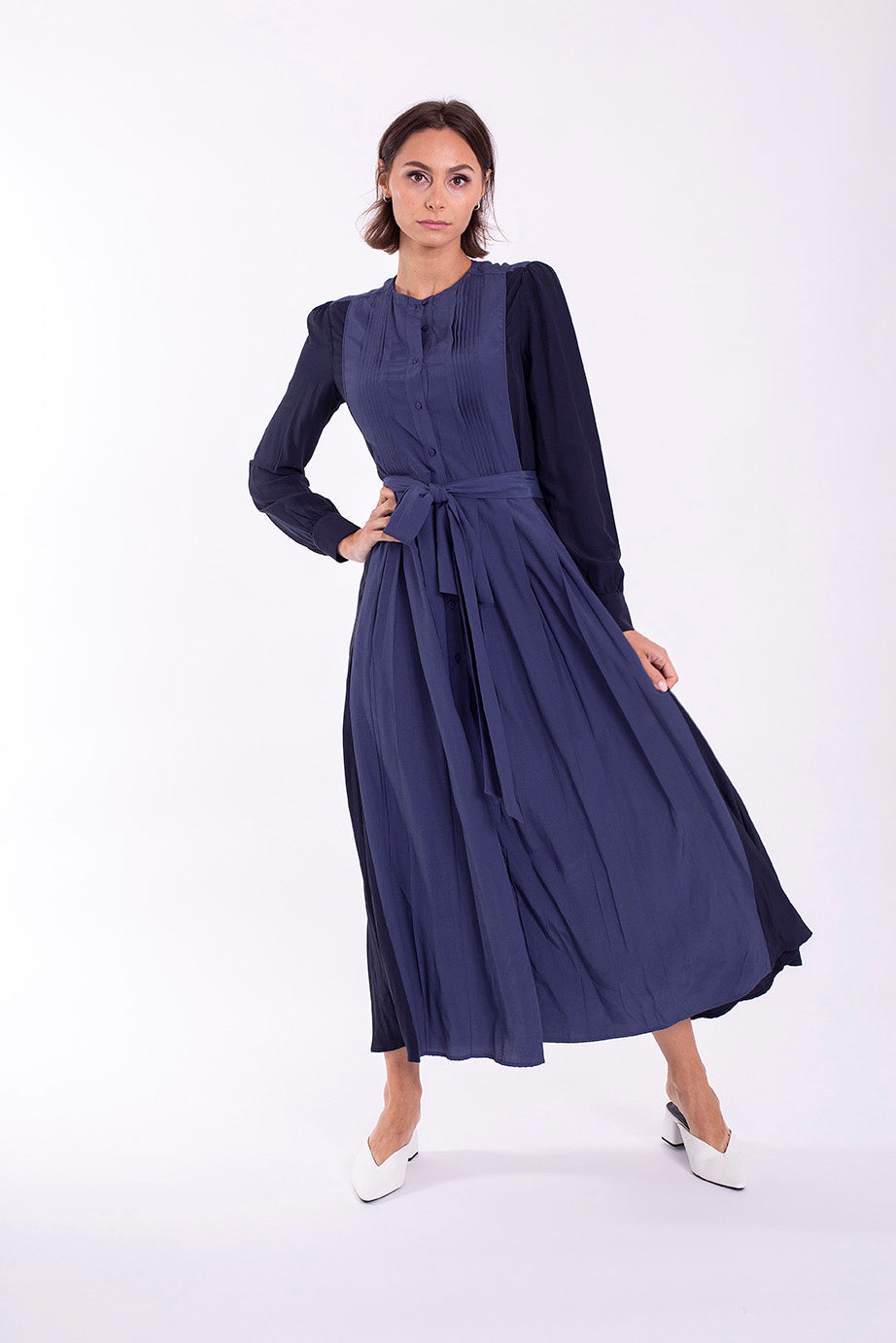 MAPLE & CLIFF TWO TONE SHIRTDRESS