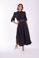 MAPLE & CLIFF DOUBLE BUCKLE MIDI DRESS
