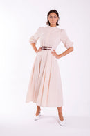 MAPLE & CLIFF DOUBLE BUCKLE MIDI DRESS