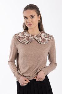 MAPLE & CLIFF FLORAL COLLAR SWEATER