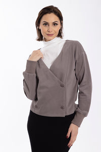 MAPLE & CLIFF DOUBLE BREASTED SWEATSHIRT