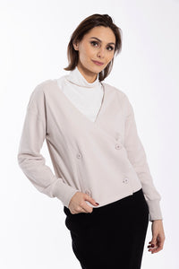 MAPLE & CLIFF DOUBLE BREASTED SWEATSHIRT