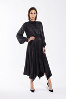 MAPLE & CLIFF ELASTIC DETAIL MIDI SKIRT