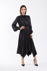 MAPLE & CLIFF ELASTIC DETAIL MIDI SKIRT