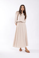 MAPLE & CLIFF LINEN V NECK TOP