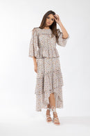 MAPLE & CLIFF EYELET FLORAL LAYERED DRESS