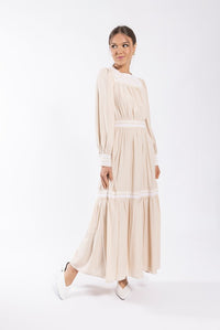 MAPLE & CLIFF LACE TRIM MIDI DRESS