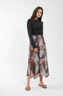 MAPLE & CLIFF LEOPARD MULTI PRINTED SKIRT